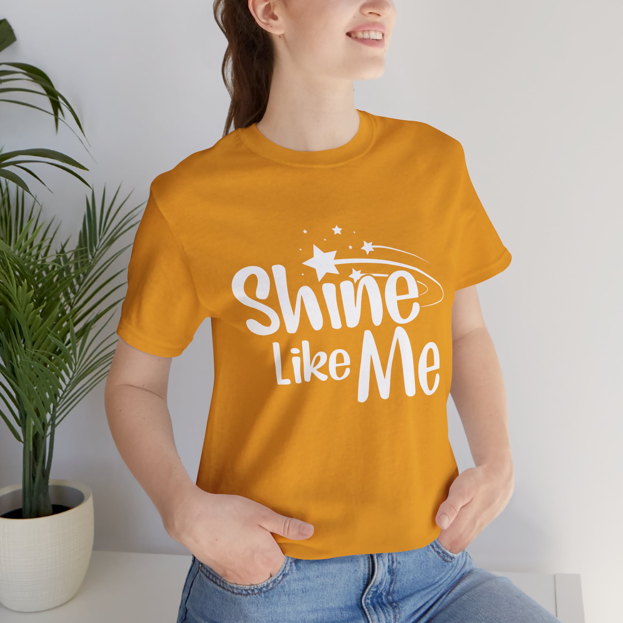 White Font Shine Like Me T-Shirt | Inspirational Star Graphic Tee - Image 12