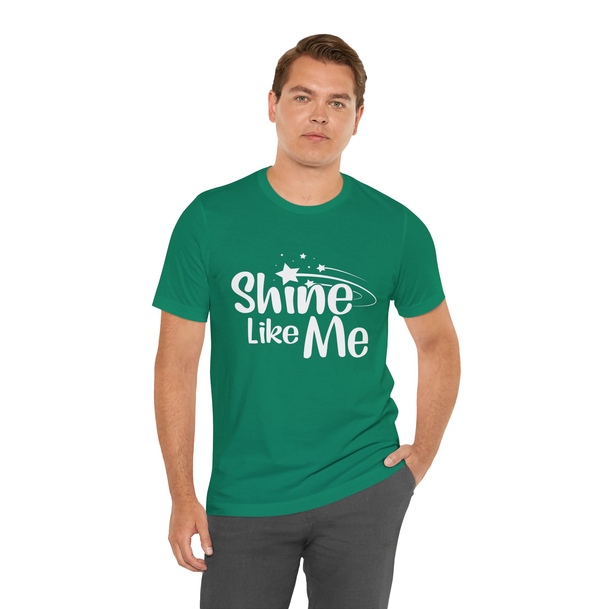 White Font Shine Like Me T-Shirt | Inspirational Star Graphic Tee - Image 25