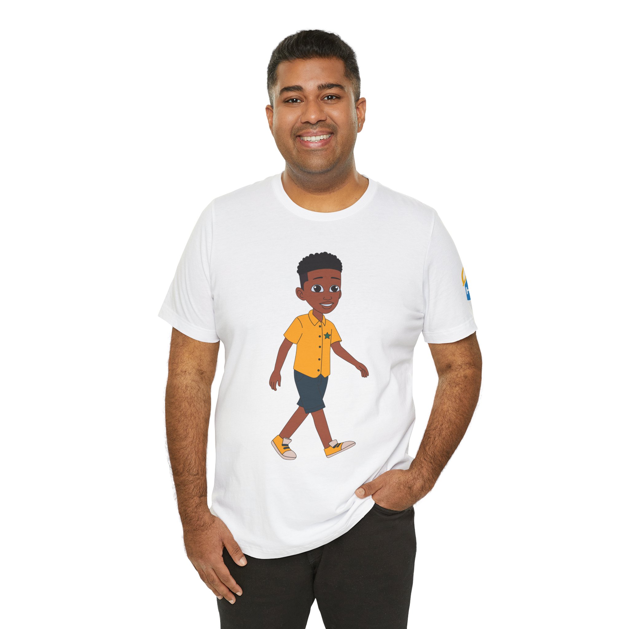 Cartoon Walking Boy T-Shirt | Adult Graphic Tee, Shirt Design - Image 5