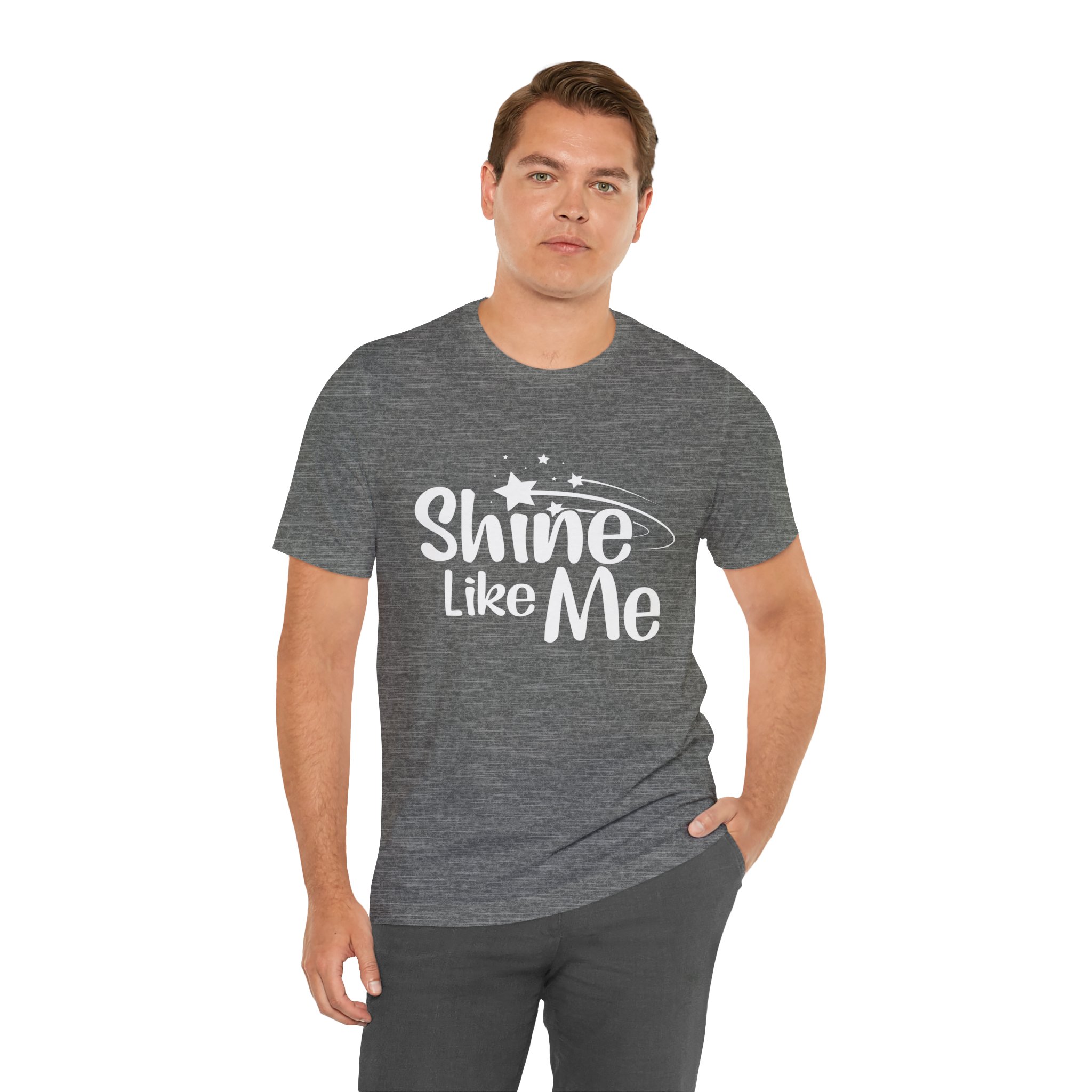 White Font Shine Like Me T-Shirt | Inspirational Star Graphic Tee - Image 19
