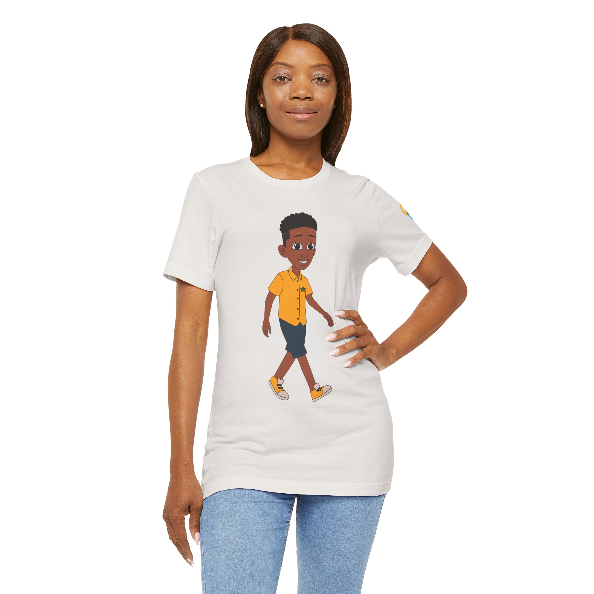 Cartoon Walking Boy T-Shirt | Adult Graphic Tee, Shirt Design - Image 8