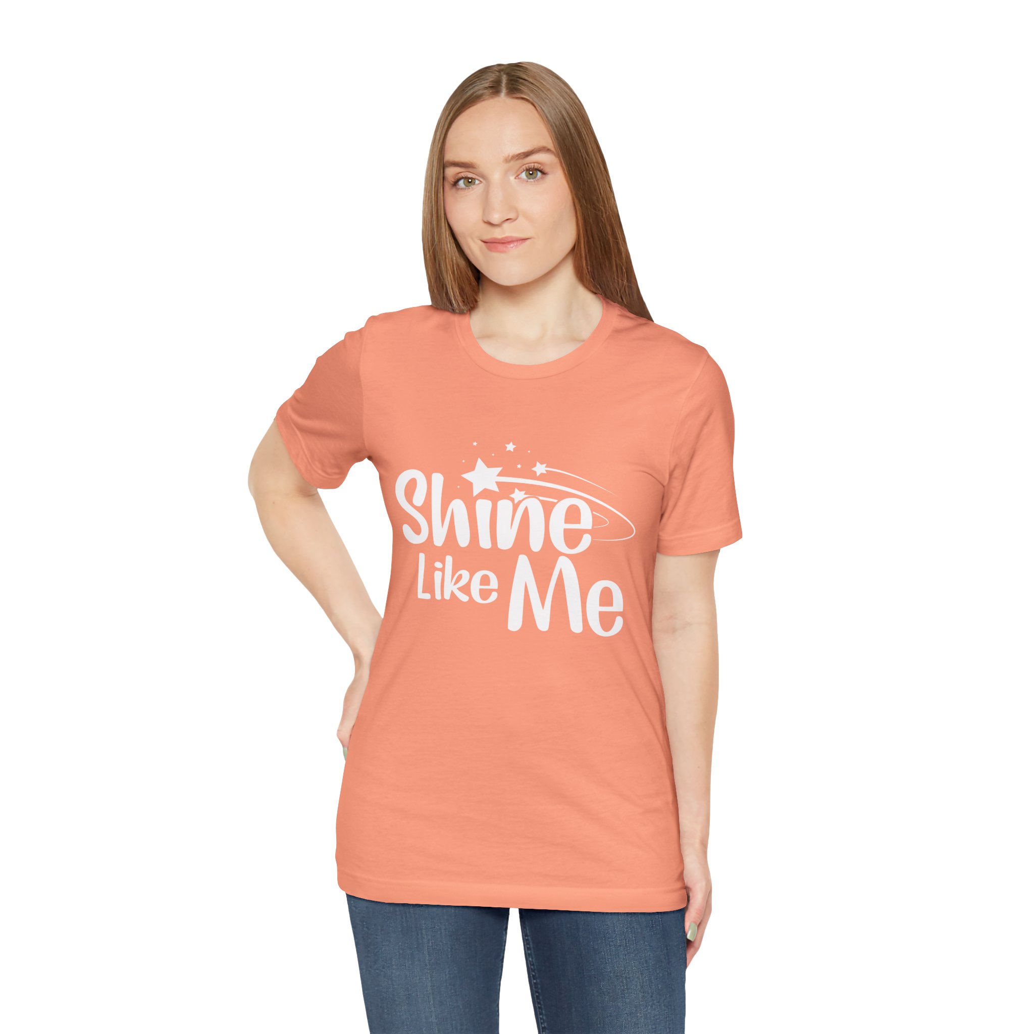 White Font Shine Like Me T-Shirt | Inspirational Star Graphic Tee - Image 14