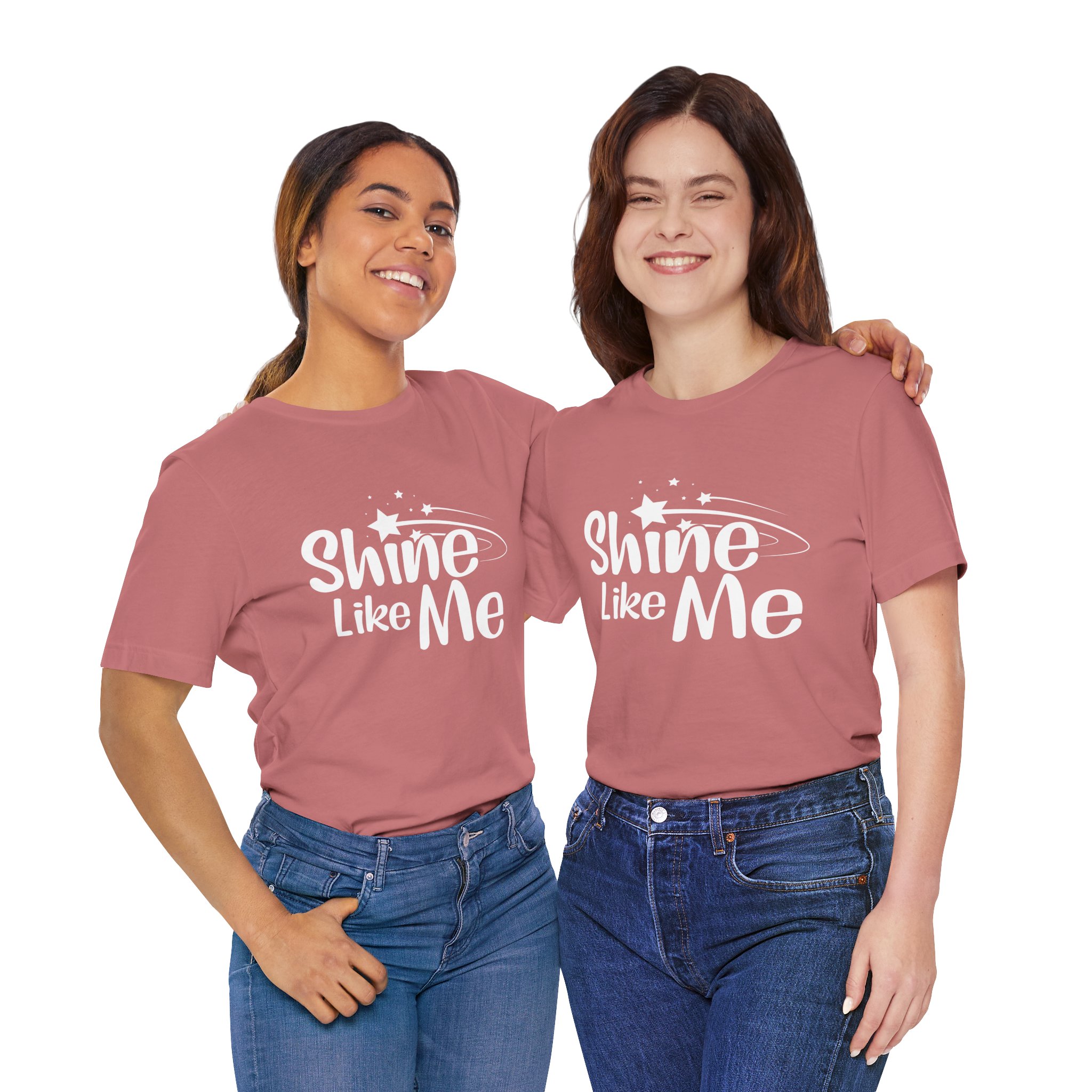White Font Shine Like Me T-Shirt | Inspirational Star Graphic Tee - Image 3