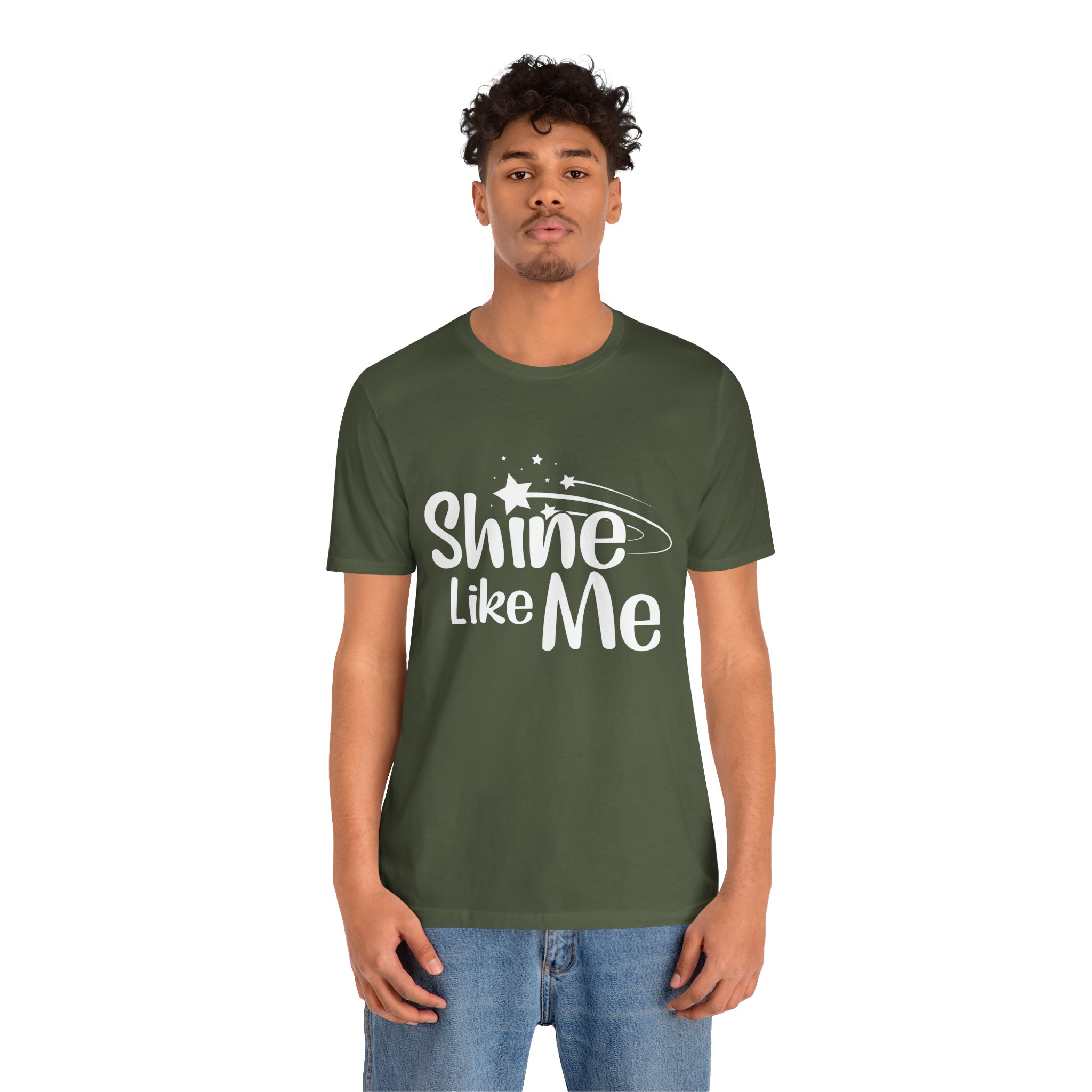 White Font Shine Like Me T-Shirt | Inspirational Star Graphic Tee - Image 29
