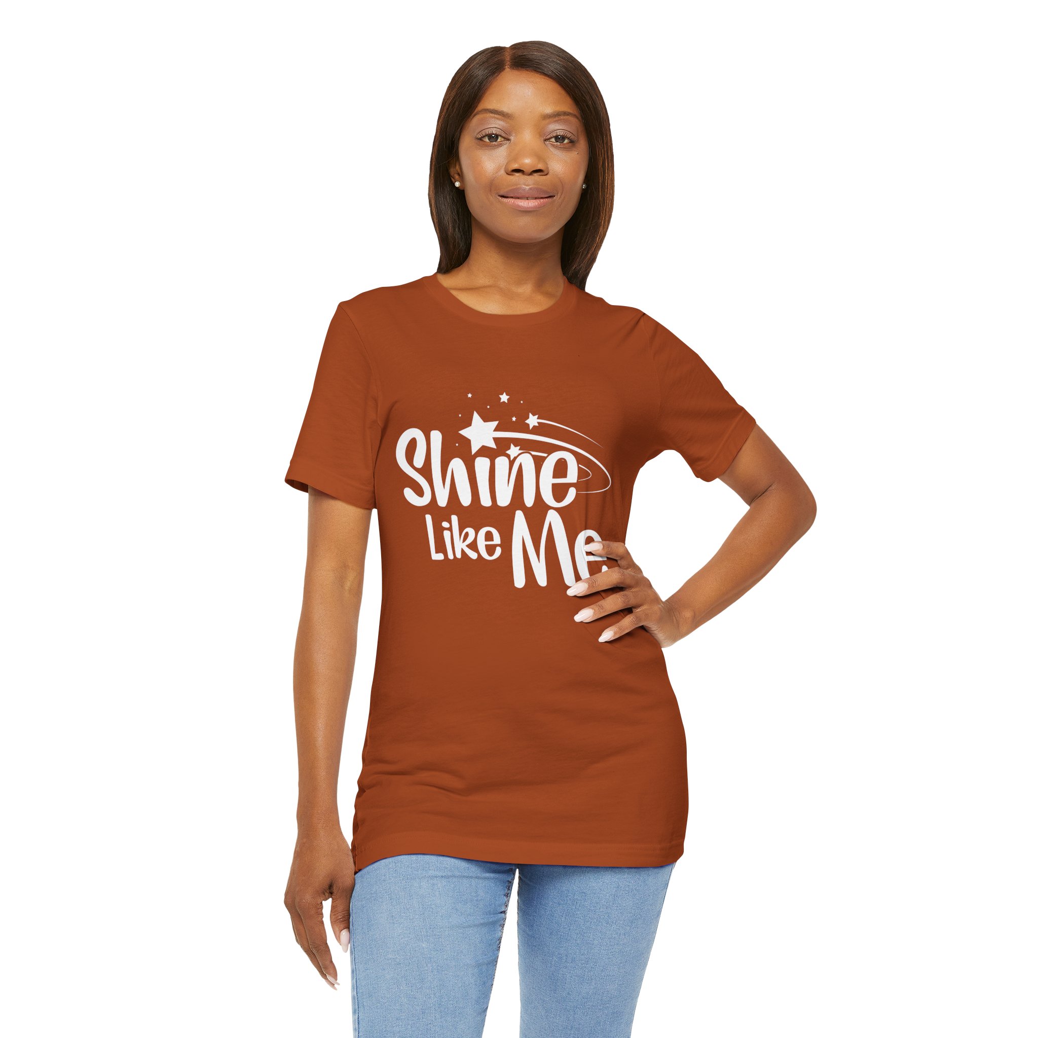 White Font Shine Like Me T-Shirt | Inspirational Star Graphic Tee - Image 21
